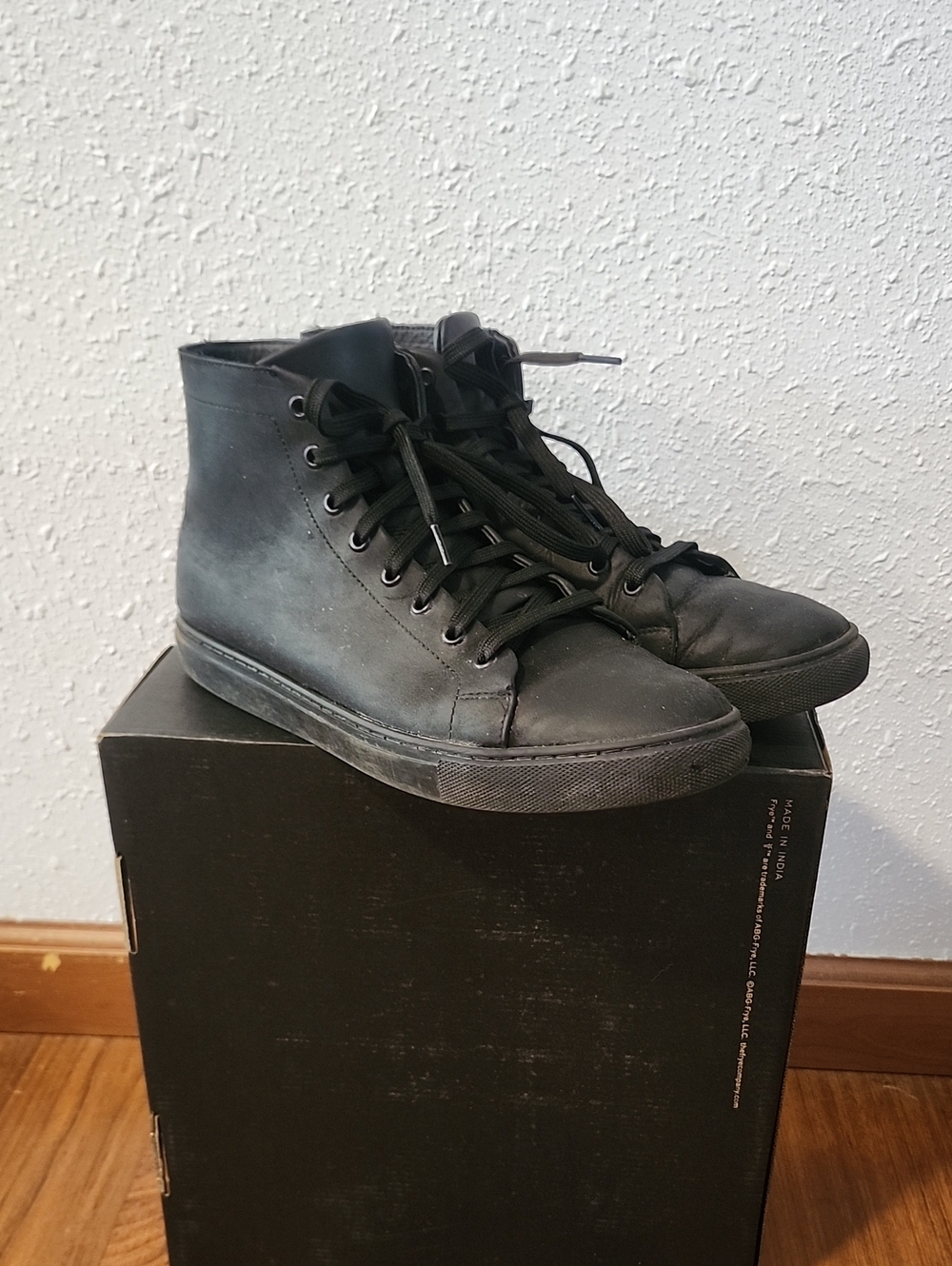 Thursday Boot Company Men's Size 9 Premium Leather High-Top Sneakers In Black